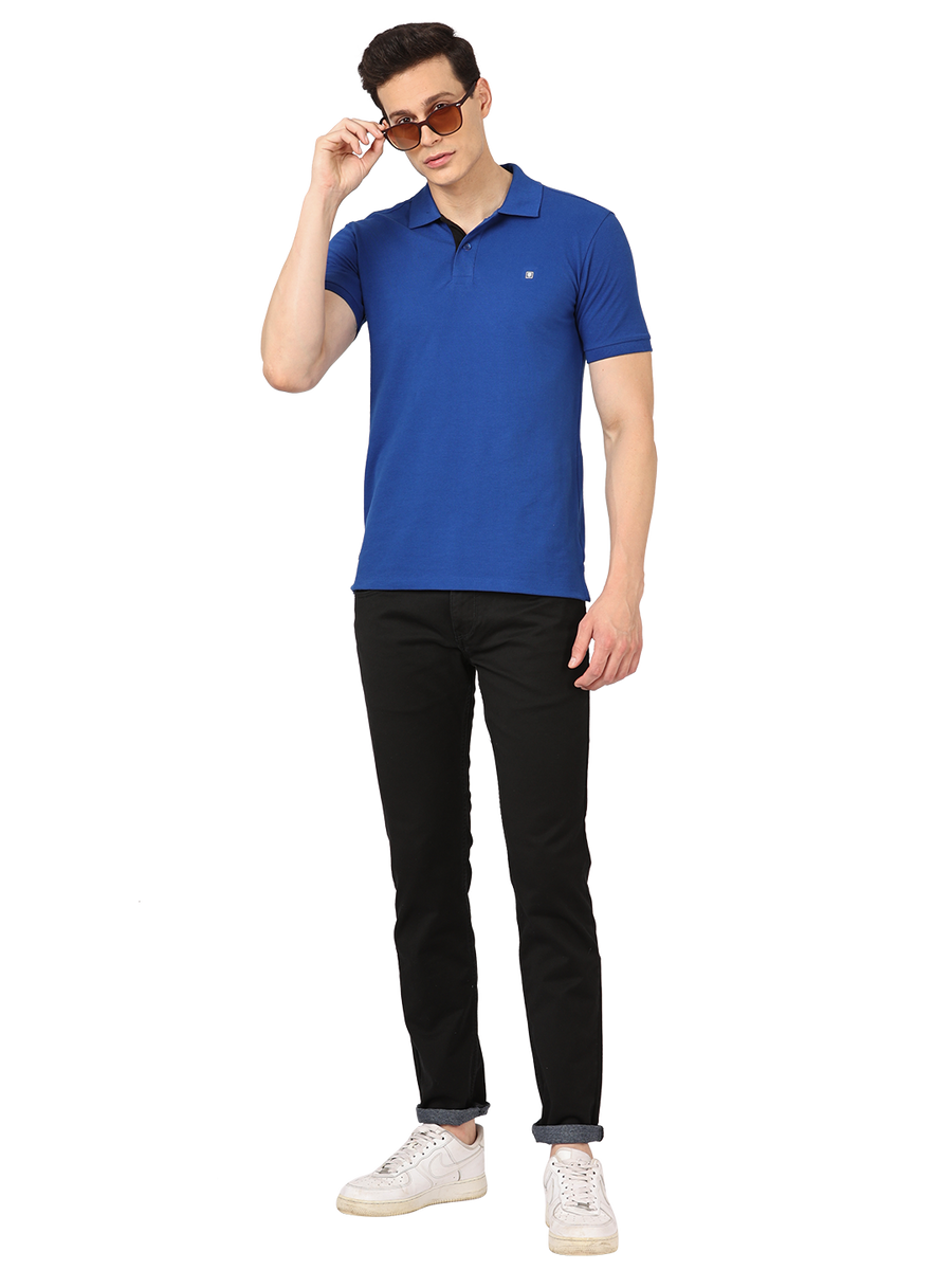 Otto Royal Plain Polo Collar T Shirt Edward Royal