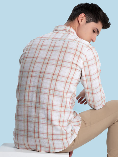 Brick Checkered Casual Shirt