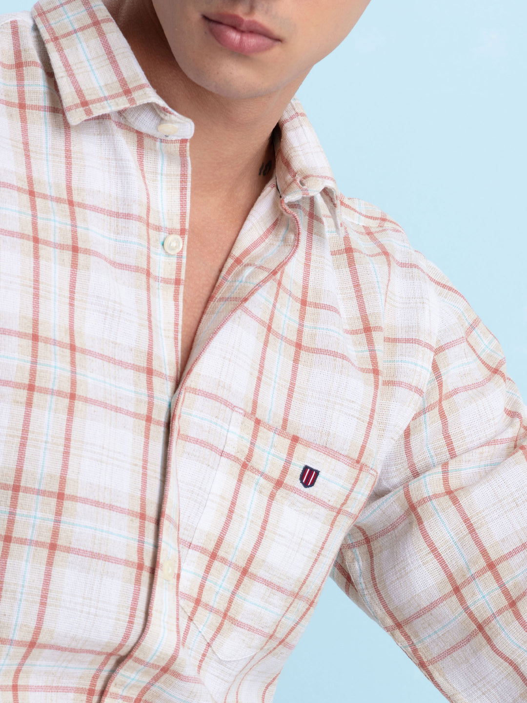 Brick Checkered Casual Shirt