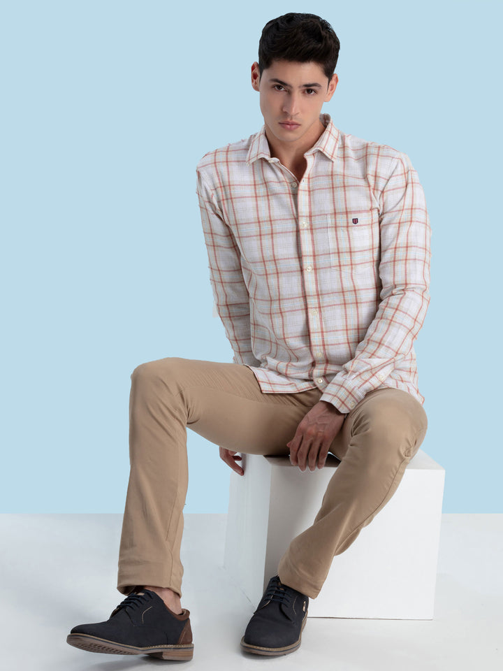 Brick Checkered Casual Shirt