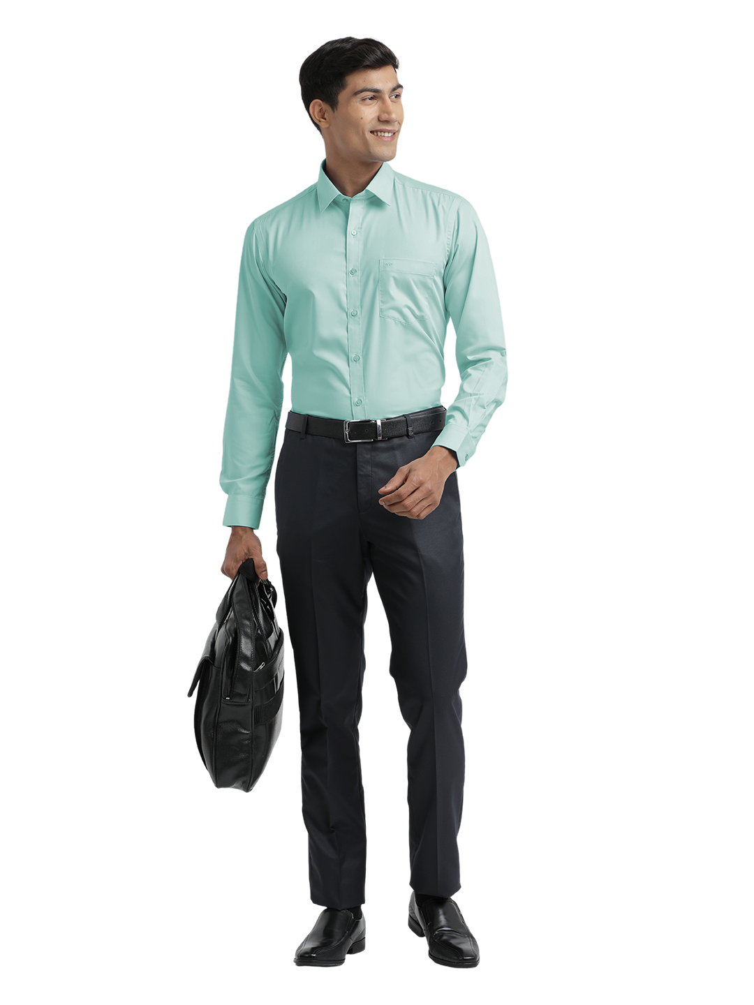 Turquoise Twill Wrinkle Free Solid Shirt