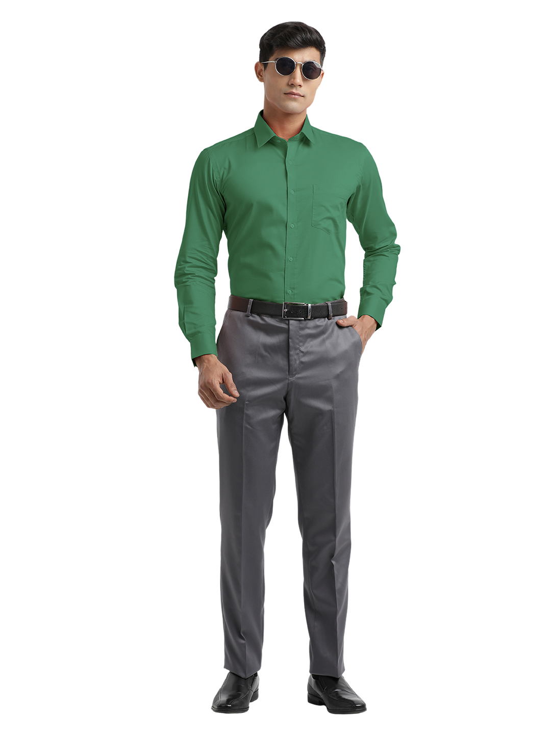 Aqua Green Micro Oxford Solid Shirt