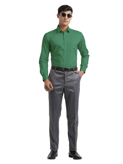 Aqua Green Micro Oxford Solid Shirt