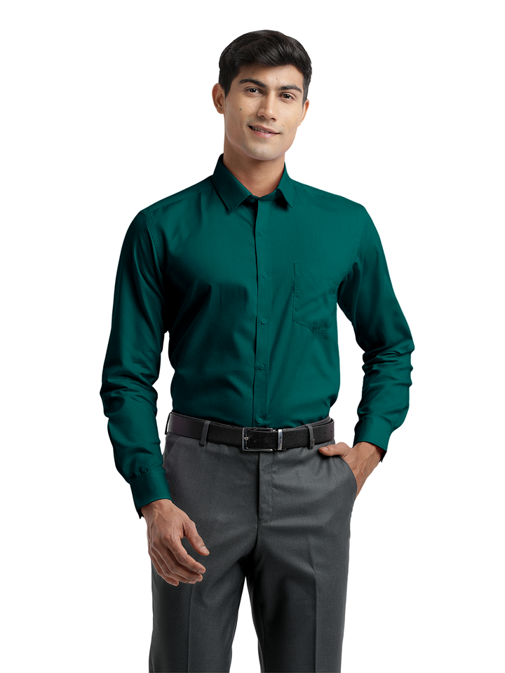 Sea Green Micro Dobby Solid Shirt