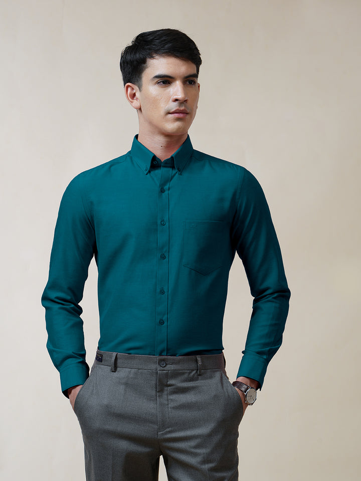 Teal Oxford Solid Shirt