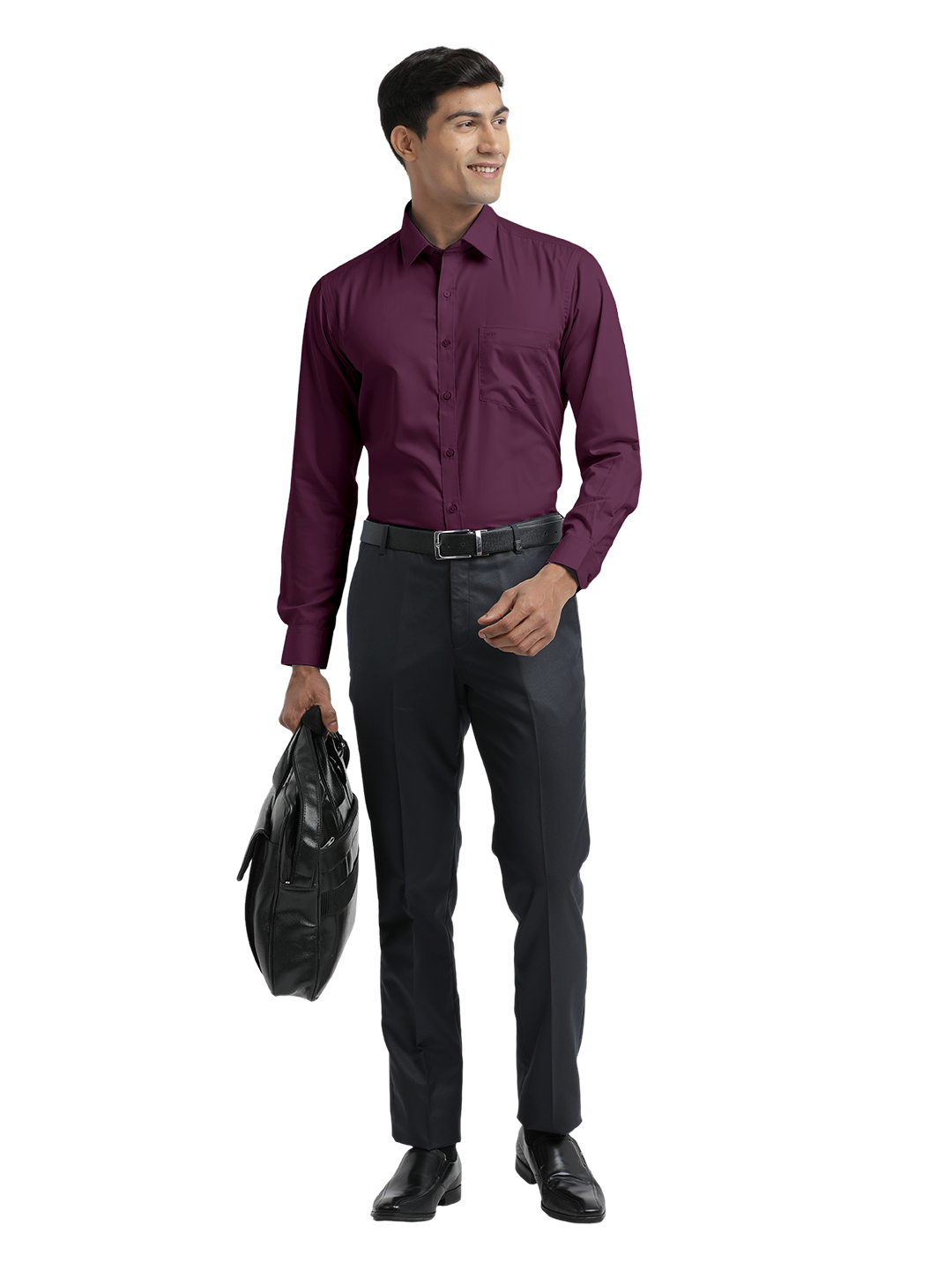 Wine Twill Wrinkle Free Solid Shirt