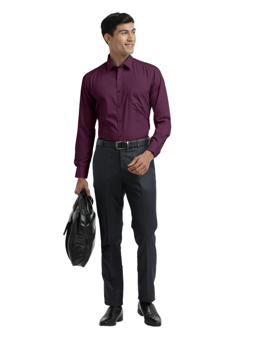 Wine Twill Wrinkle Free Solid Shirt