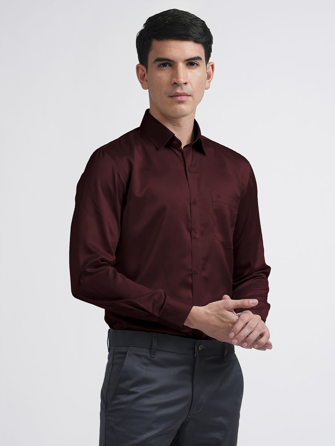 Maroon Satin Premium Shirt