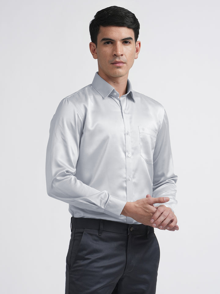 Steel Grey Satin Premium Shirt