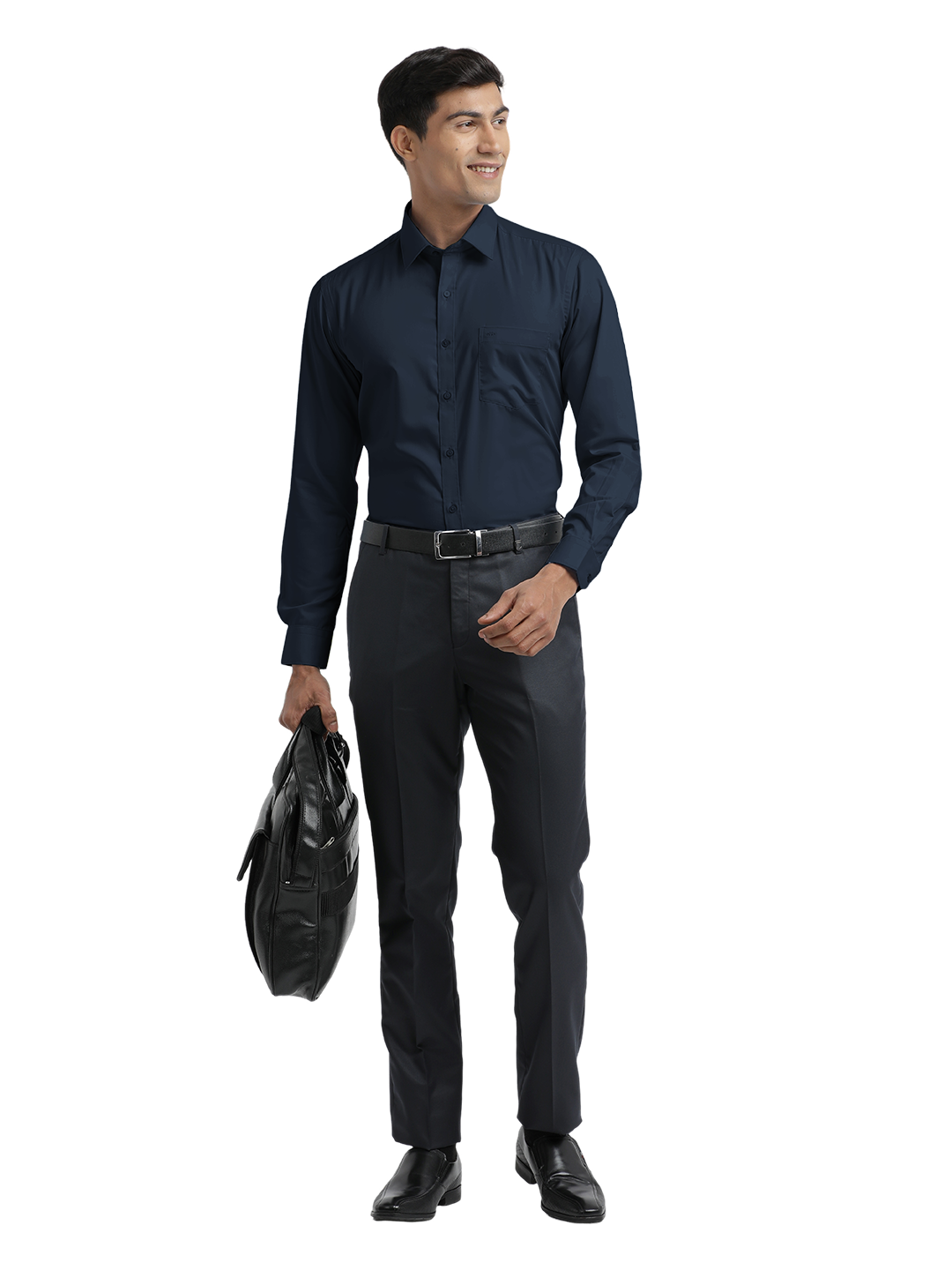 Navy Twill Wrinkle Free Solid Shirt