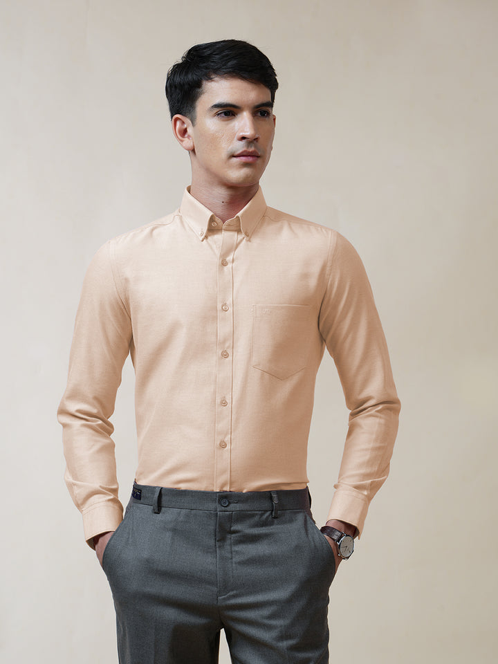 Light Peach Oxford Solid Shirt