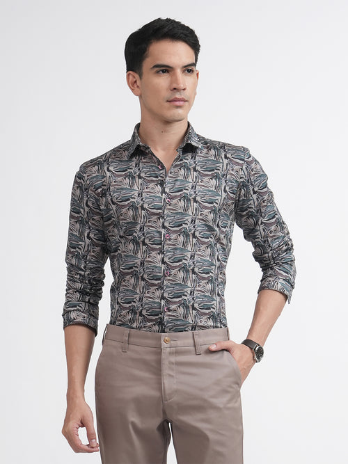 Aqua Green Abstract Printed Shirt