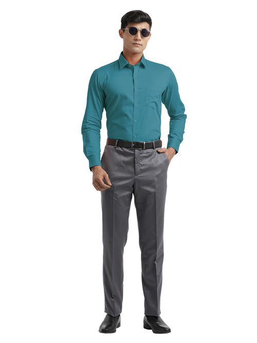 Sky Blue Micro Oxford Solid Shirt