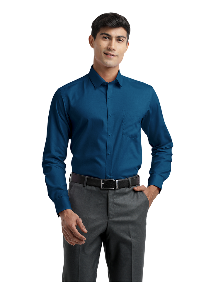 Royal Blue Micro Dobby Solid Shirt