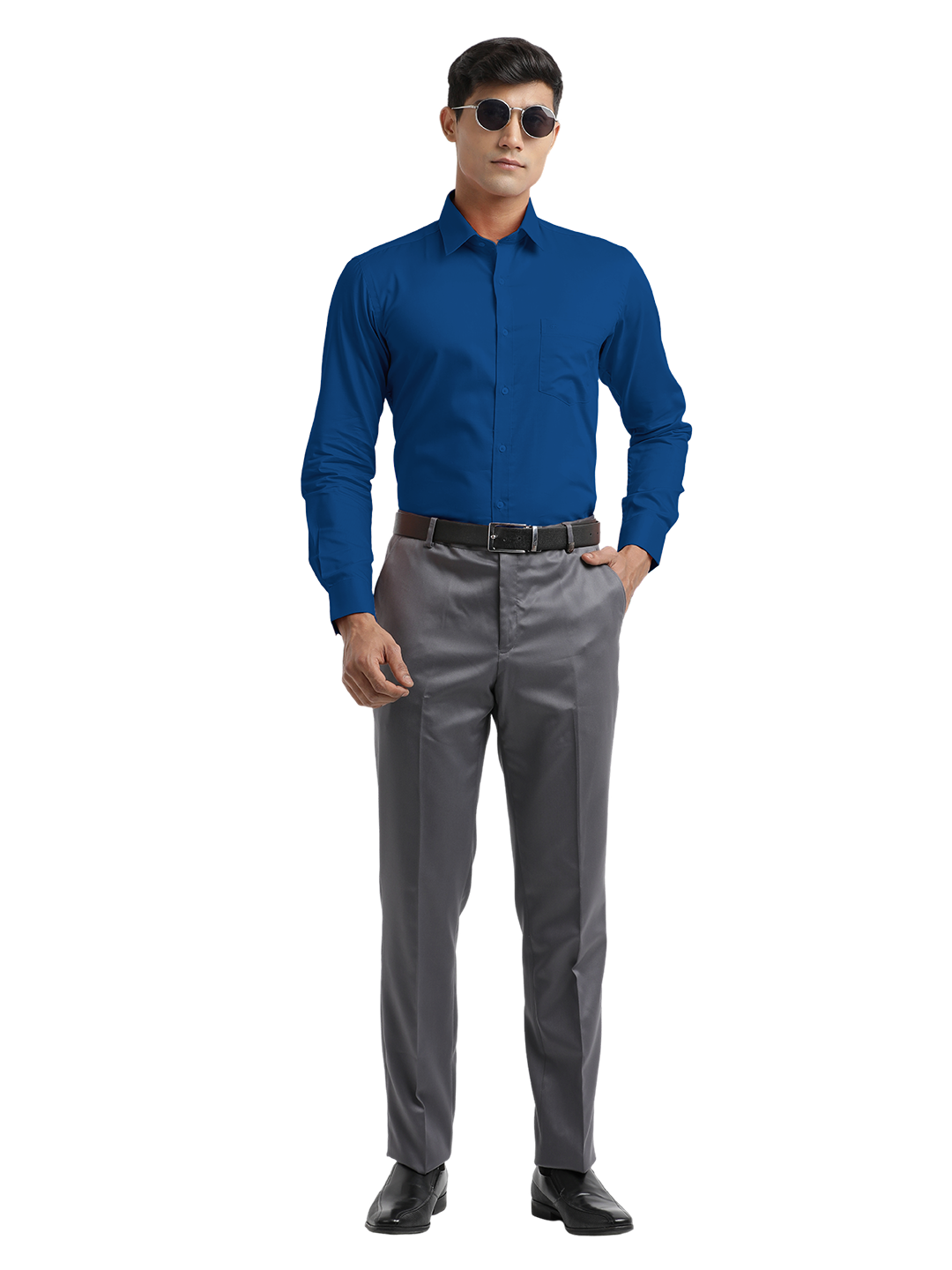 Royal Blue Micro Oxford Solid Shirt