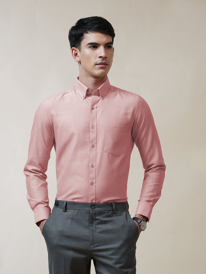 Coral Pink Oxford Solid Shirt