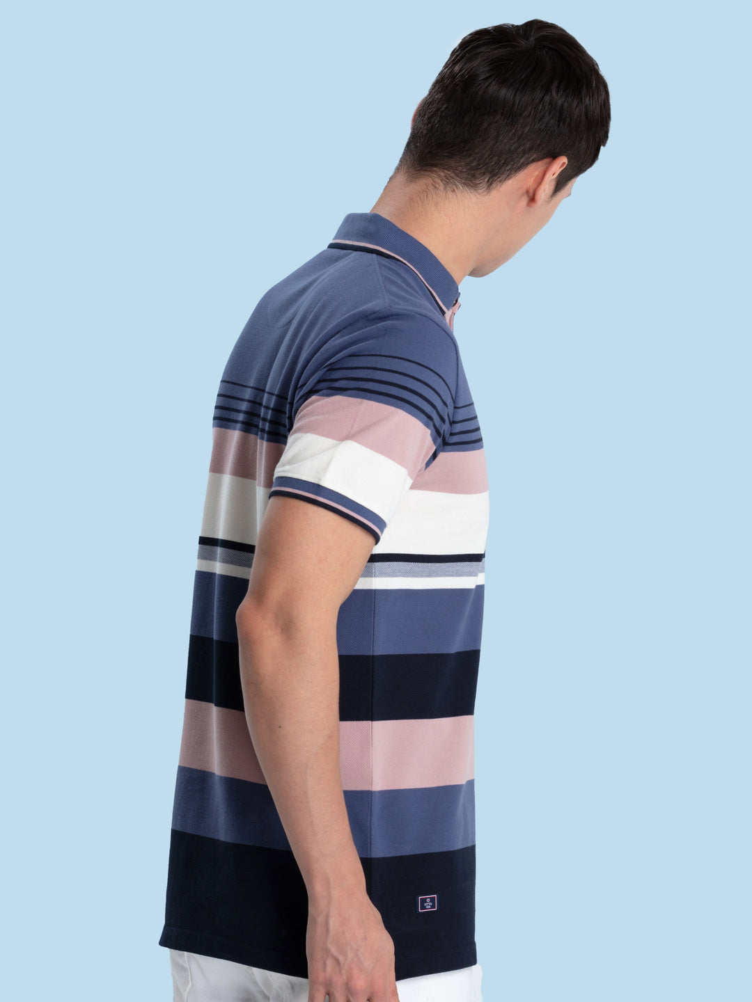 Multicolor Stripes Polo T Shirt