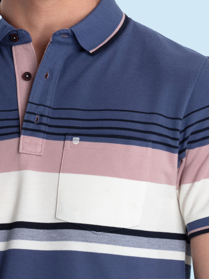 Multicolor Stripes Polo T Shirt