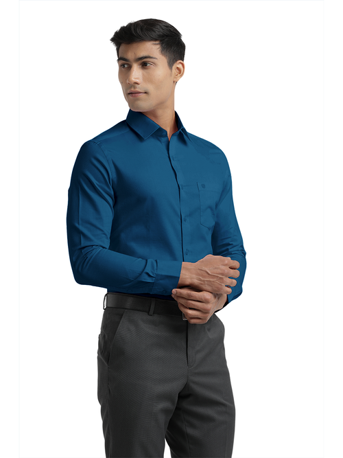 Royal Blue Micro Dobby Solid Shirt