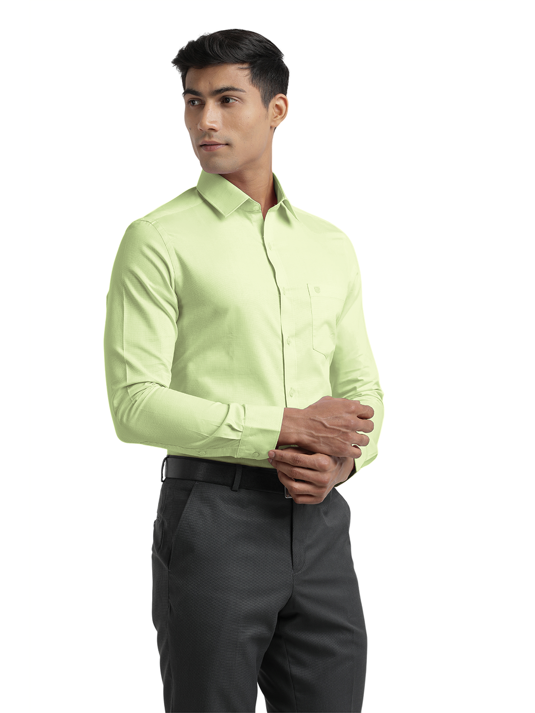 Light Green Micro Dobby Solid Shirt