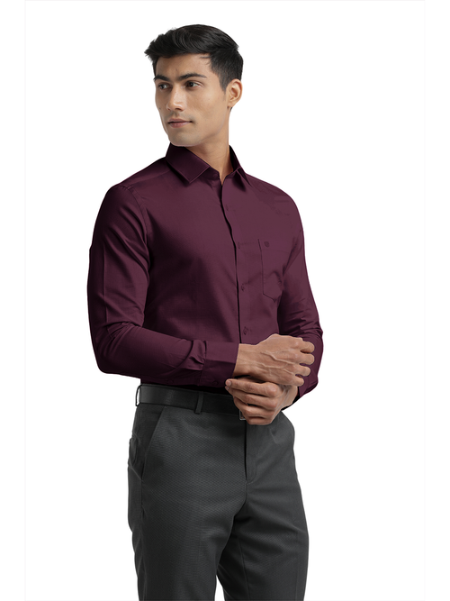 Wine Micro Dobby Solid Shirt