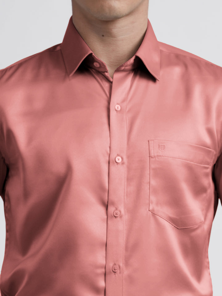 Coral Pink Satin Premium Shirt