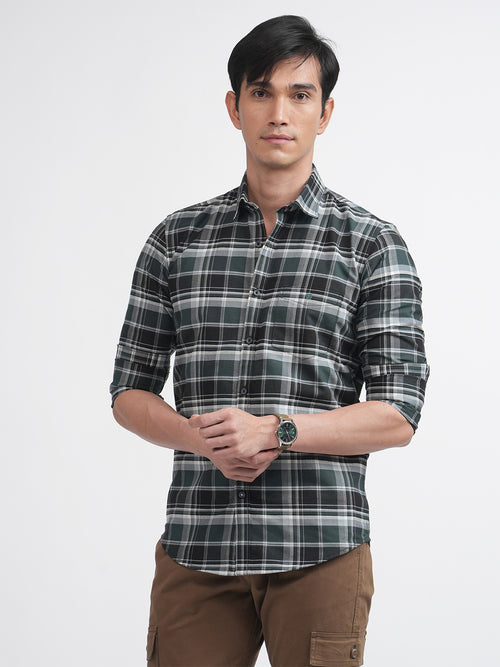 Emerald Green Matt Oxford Checkered Shirt