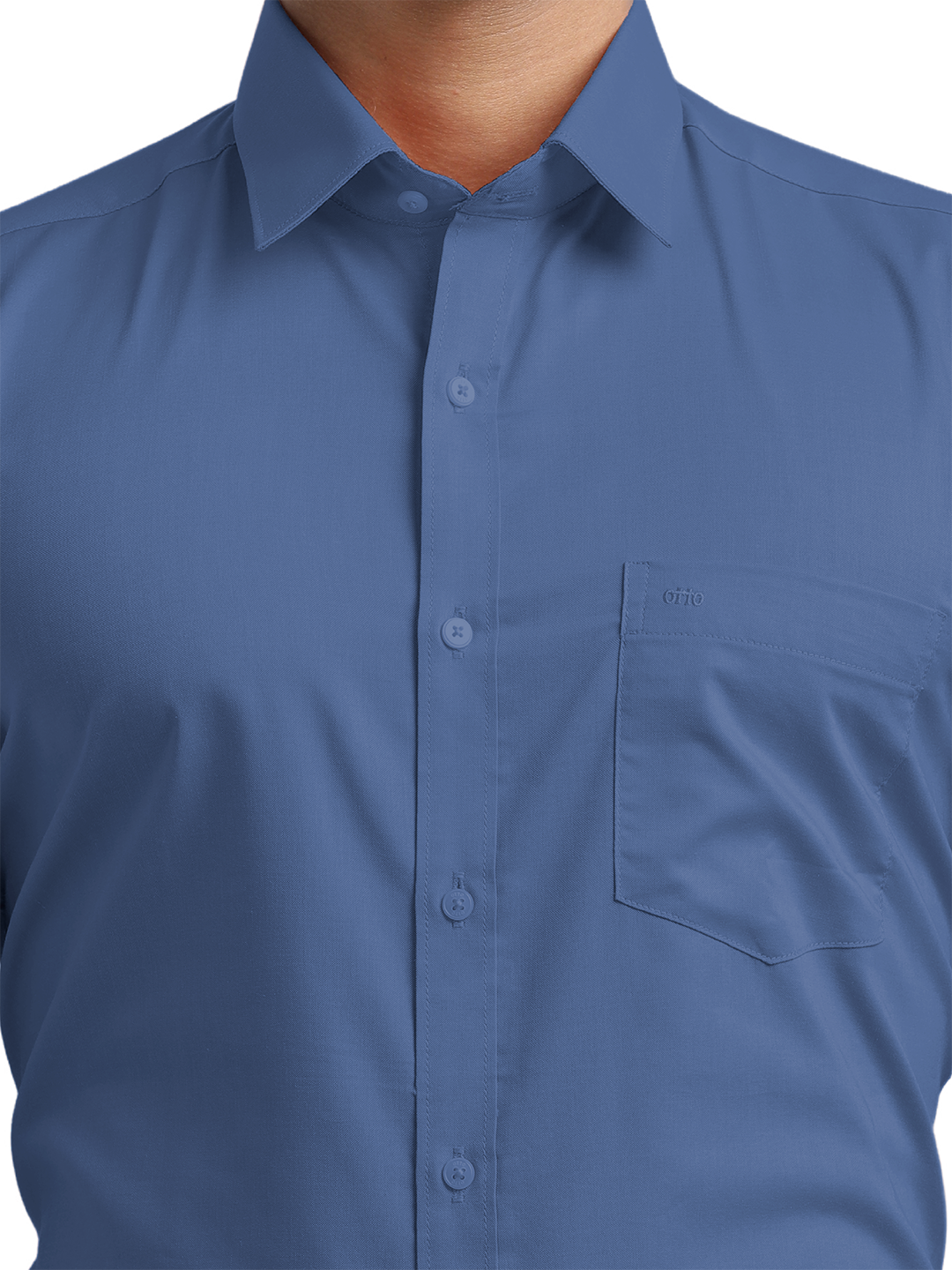 Blue Micro Oxford Solid Shirt