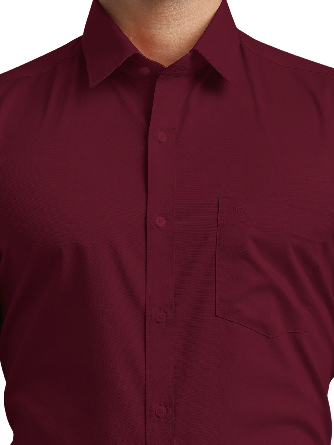 Burgundy Micro Oxford Solid Shirt