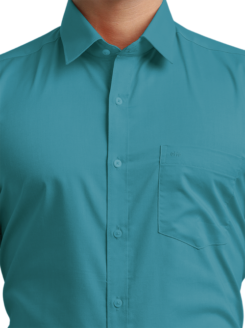 Sky Blue Micro Oxford Solid Shirt