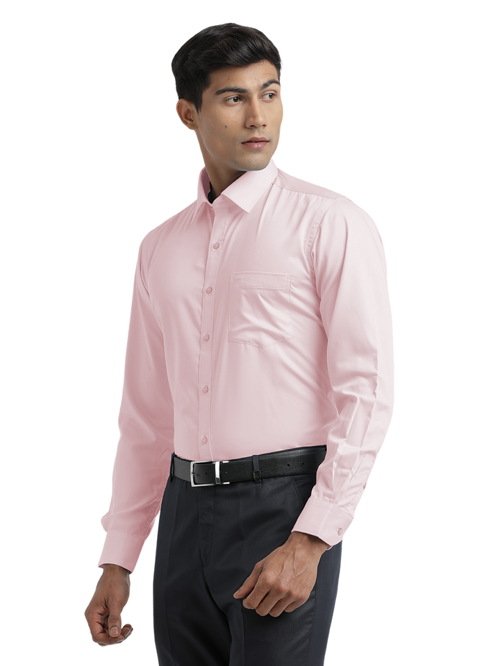 Light Pink Twill Wrinkle Free Solid Shirt