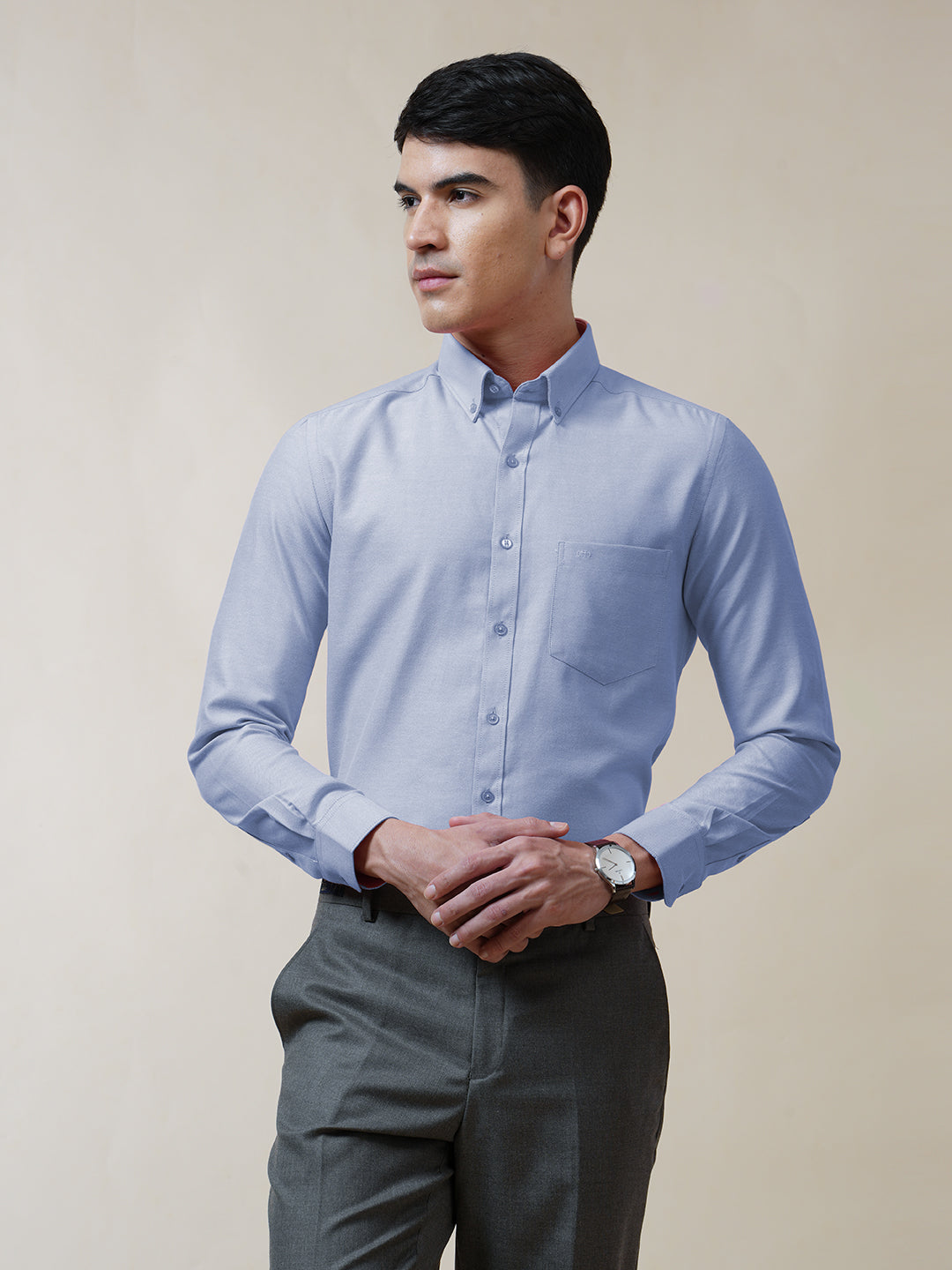 Blue Oxford Solid Shirt