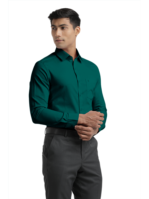 Sea Green Micro Dobby Solid Shirt