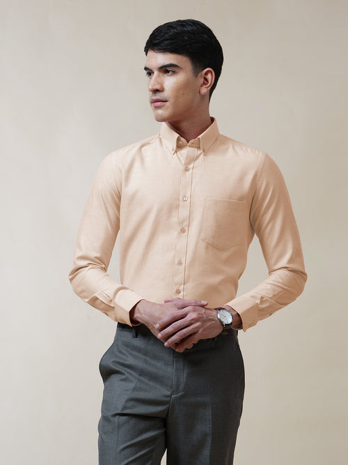 Light Peach Oxford Solid Shirt