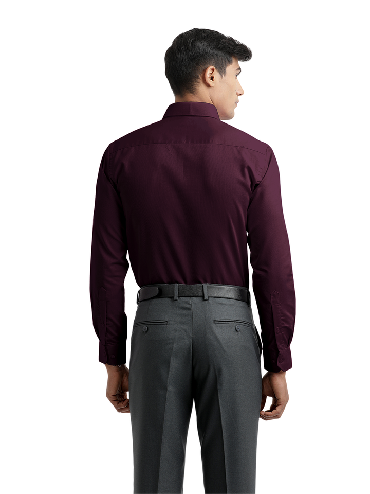 Wine Micro Dobby Solid Shirt