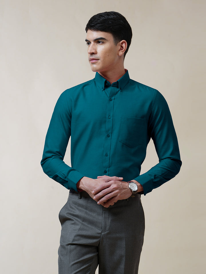 Teal Oxford Solid Shirt