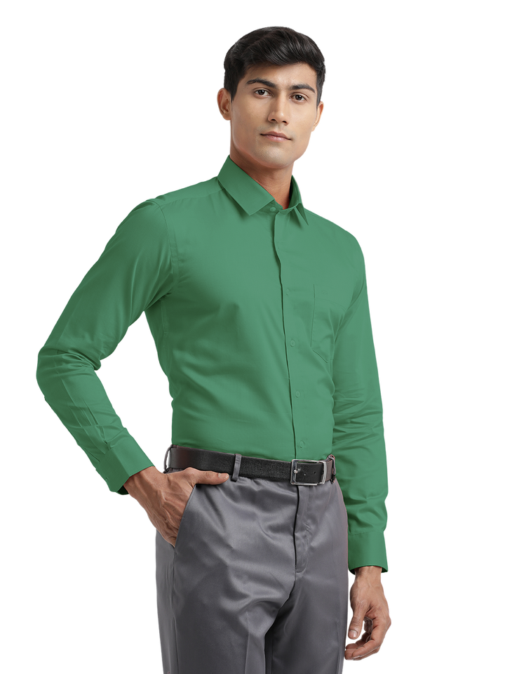 Aqua Green Micro Oxford Solid Shirt