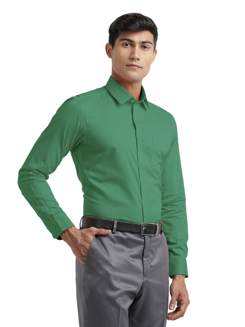 Aqua Green Micro Oxford Solid Shirt