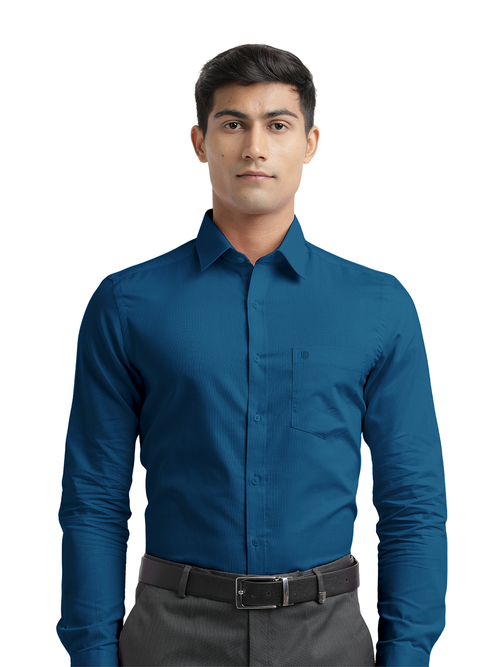 Royal Blue Micro Dobby Solid Shirt