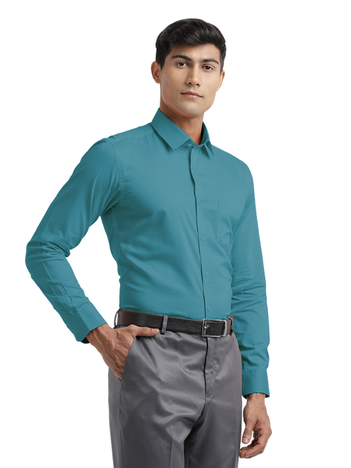 Sky Blue Micro Oxford Solid Shirt