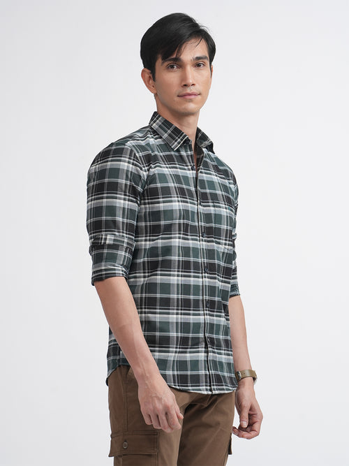 Emerald Green Matt Oxford Checkered Shirt