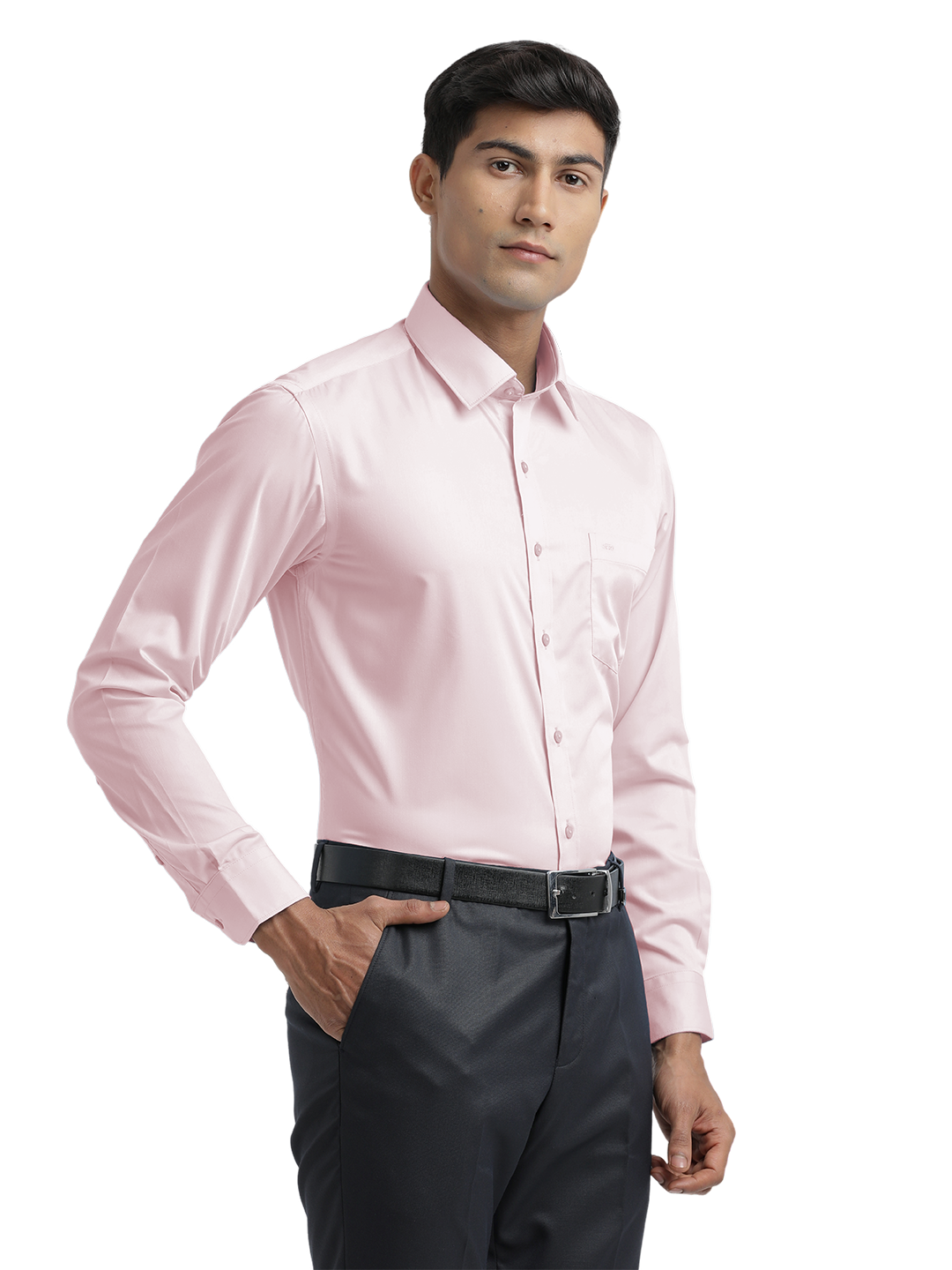 Light Pink Twill Wrinkle Free Solid Shirt