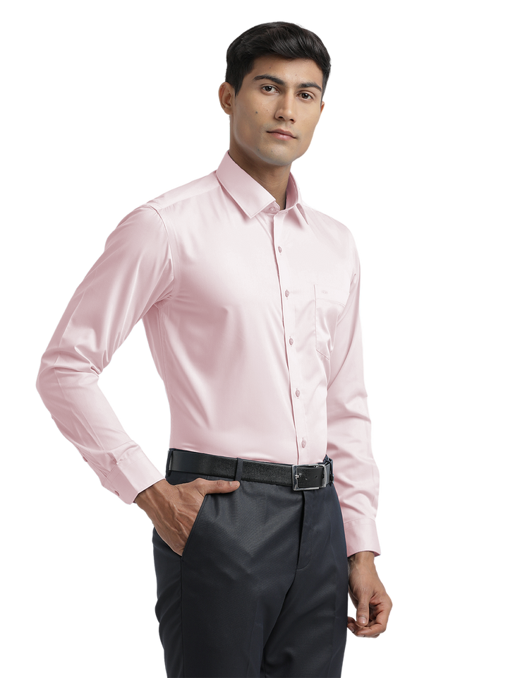 Light Pink Twill Wrinkle Free Solid Shirt