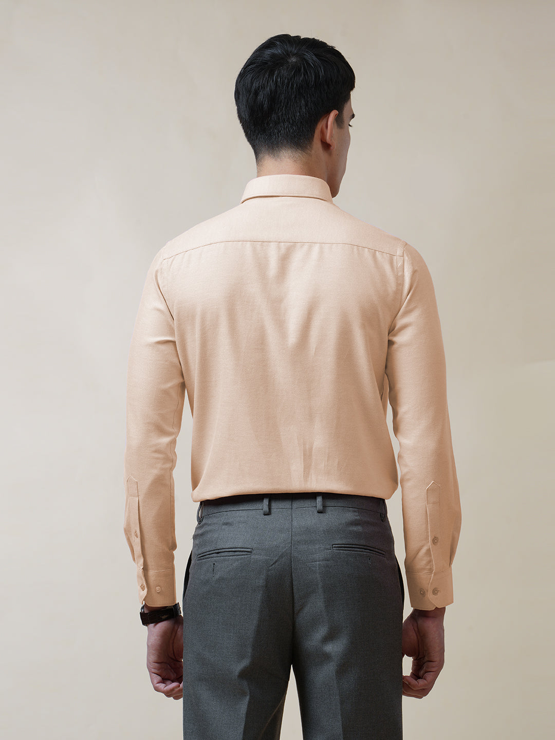 Light Peach Oxford Solid Shirt