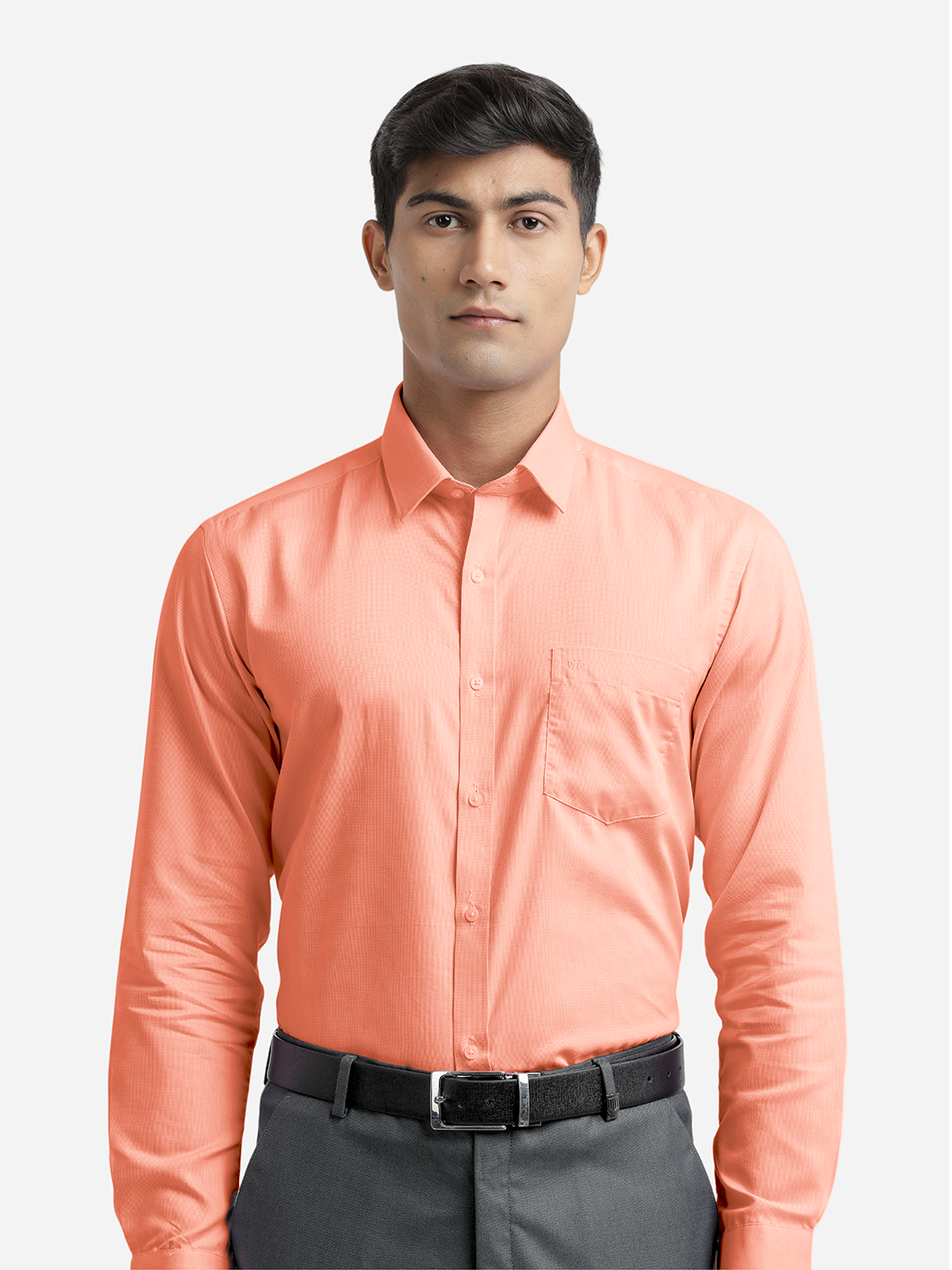 Peach Micro Dobby Solid Shirt