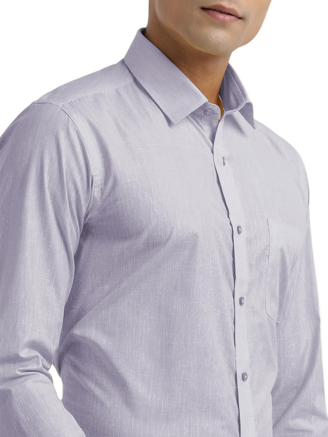 Lavender Poly Cotton Solid Shirt