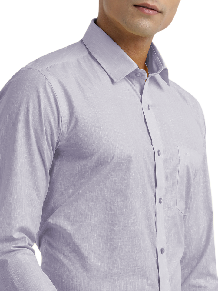 Lavender Poly Cotton Solid Shirt