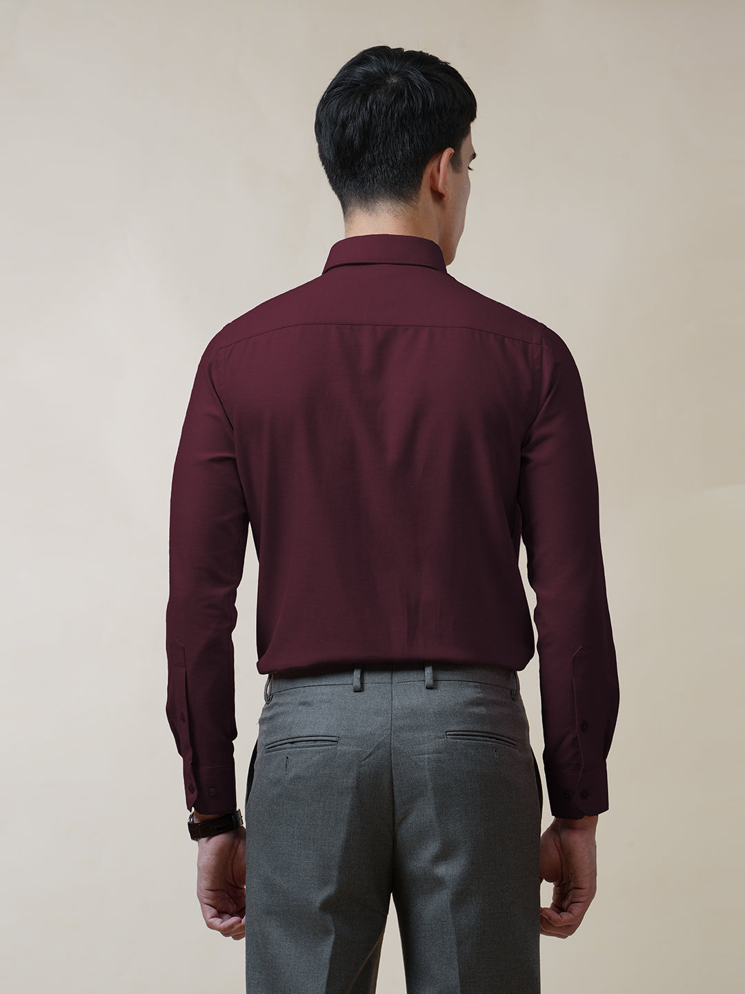 Maroon Oxford Solid Shirt