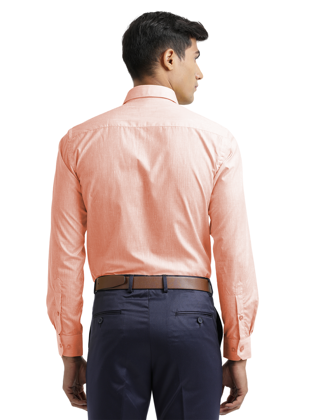 Peach Poly Cotton Solid Shirt