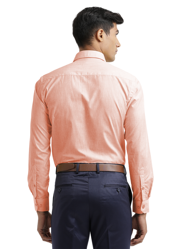 Peach Poly Cotton Solid Shirt